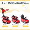 Costzon Push Car for Toddlers, 3 in 1 Mercedes Benz Stroller Sliding Walking Car w/Canopy, Handle, Safety Bar, Horn Sound, Underneath Storage, Foot-to-Floor Ride On Toy for Boys & Girls (Red) view 2