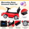 Costzon Push Car for Toddlers, 3 in 1 Mercedes Benz Stroller Sliding Walking Car w/Canopy, Handle, Safety Bar, Horn Sound, Underneath Storage, Foot-to-Floor Ride On Toy for Boys & Girls (Red) view 3