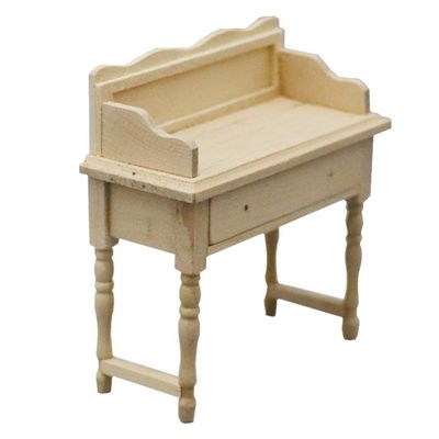 Dollhouse Desk Black Vanity Stool Girl Dresser Kid Furniture Mini Desk Model Desk Vanity Mini Toy Wooden Desk Mini House Table Desk Crafts Mini Desk Figurine Child Decorations