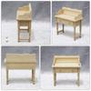 Dollhouse Desk Black Vanity Stool Girl Dresser Kid Furniture Mini Desk Model Desk Vanity Mini Toy Wooden Desk Mini House Table Desk Crafts Mini Desk Figurine Child Decorations view 3