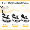 Costzon Push Car for Toddlers, 3 in 1 Mercedes Benz Stroller Sliding Walking Car w/Canopy, Handle, Safety Bar, Horn Sound, Underneath Storage, Foot-to-Floor Ride On Toy for Boys & Girls, White view 2