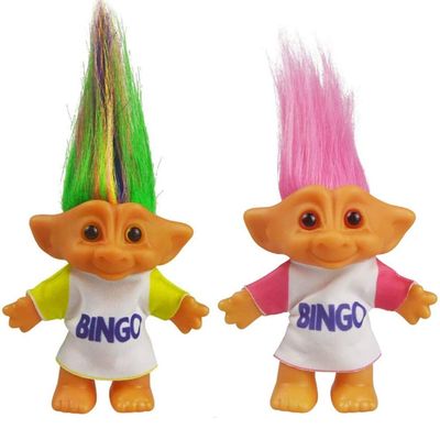 2pcs Vintage Troll Dolls Set,Retro Troll Doll Chromatic Adorable for Collections, School Project, Arts and Crafts, Party Favors