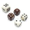 Luck Lab Backgammon Pearl Dice Set - 22 mm Doubling Cube Plus Four 16 mm Dice with Storage Bag, Brown/White Marbelized view 1
