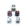 Luck Lab Backgammon Pearl Dice Set - 22 mm Doubling Cube Plus Four 16 mm Dice with Storage Bag, Brown/White Marbelized view 2