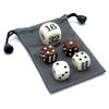 Luck Lab Backgammon Pearl Dice Set - 22 mm Doubling Cube Plus Four 16 mm Dice with Storage Bag, Brown/White Marbelized view 4