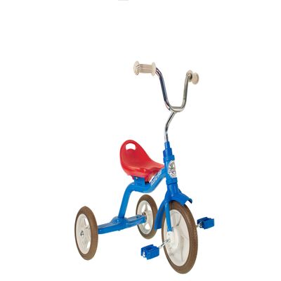 Italtrike Classic Line 10" Super Touring Freewheel Tricycle with Adjustable Seat and Backrest Colorama Red, Yellow, Blue.