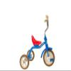 Italtrike Classic Line 10" Super Touring Freewheel Tricycle with Adjustable Seat and Backrest Colorama Red, Yellow, Blue. view 2