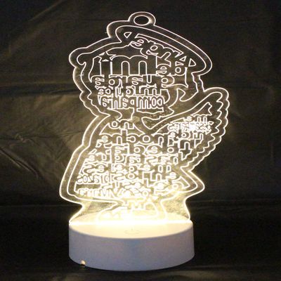 6 LED Multi Color Guardian Angel Wings Boy Girl Stand Laser Cutout Wooden Baptism Centerpiece First Communion Quinceaera Children Kids Party Favors Home Decor Christening Centerpiece (Girl)