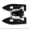 Amewi 26094 RC Propeller Speed Catamaran Boat, Remote-Controlled, RTR, 2.4 GHz, Approx. 20 km/h, from 8 Years, Black-White view 4