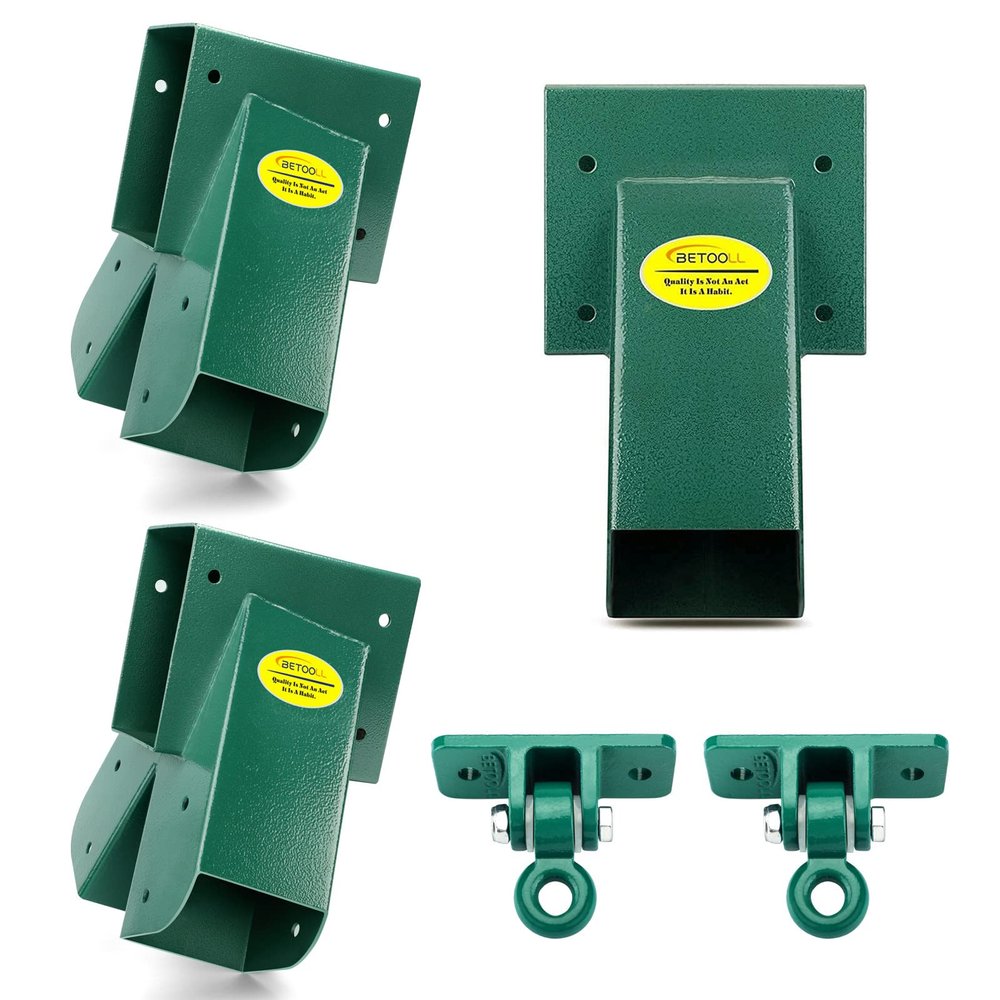 BETOOLL Swing Set Brackets(1set) and Swing Bracket Middle(1set) and Swing Hangers(2pairs-Green)