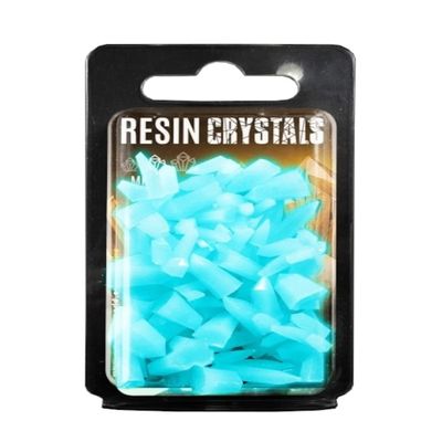 Greenstuff World GSWD-10393 Glow in The Dark Resin Crystal Aqua Turquoise Blue Medium Size 50 Pieces Diorama Material