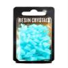 Greenstuff World GSWD-10393 Glow in The Dark Resin Crystal Aqua Turquoise Blue Medium Size 50 Pieces Diorama Material view 1