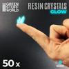 Greenstuff World GSWD-10393 Glow in The Dark Resin Crystal Aqua Turquoise Blue Medium Size 50 Pieces Diorama Material view 2