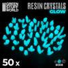Greenstuff World GSWD-10393 Glow in The Dark Resin Crystal Aqua Turquoise Blue Medium Size 50 Pieces Diorama Material view 3