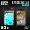 Greenstuff World GSWD-10393 Glow in The Dark Resin Crystal Aqua Turquoise Blue Medium Size 50 Pieces Diorama Material view 4