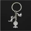 Baby Boy 24x13mm Key Chain Keychain Jewelry Stork Baby Girl Pacifier Teether Pendant Tibetan Finding Jewelry For Bracelet (#1 keyring 3pcs) view 2