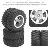 Alomejor RC Rear Tires, Lightweight Aluminum Alloy Hub, Rubber Wheels, 55mm Diameter, 1/10 RC Truck, for Off-Road Racing, Daily Use, and Custom view 4