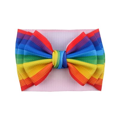BBTDIN Baby Rainbow Headband Turban With Bow Girls Rainbow Hair Band Bowknot JBC19 (Turban-B)