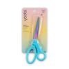 Yoobi Scissors, Comfort Grip, 8" Scissors All Purpose, Straight Stainless Steel Blade, School and Office Supplies, Light Blue Handle and Blue Oil Slick Design view 3