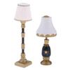 Yiju 1:12 Dollhouse Miniature Furniture 2 Pieces White Lampshade Floor Lamp view 3