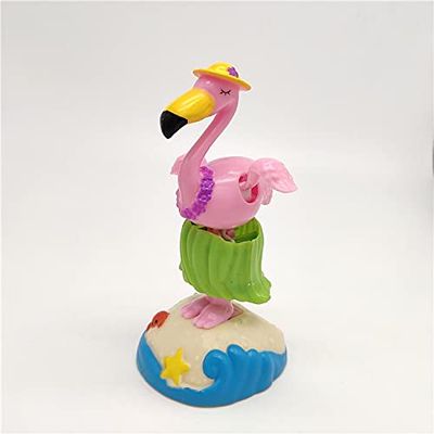 Amandaus 2Pcs Desk Dancing Solar Flipping Wings Pink Flamingo Animal Solar Powered Office Desk Home Decoration