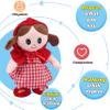 Hopearl Talking Singing Doll Repeats What You Say Girl Walking Electric Interactive Animated Toy Speaking Plush Buddy Gifts for Toddlers, Red, 8'' view 4