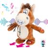 Hopearl Talking Singing Donkey Repeats What You Say Walking Electric Interactive Animated Toy Speaking Plush Buddy Gifts for Toddlers, 8'' view 1