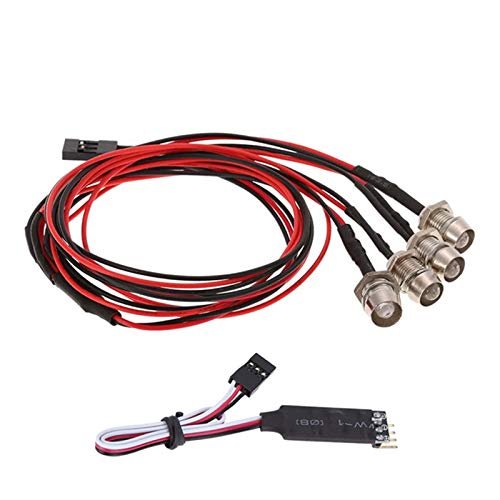 4 LED Light Kit 2 White 2 Red with 3CH Lamp Control Panel for 1/10 1/8 TRX4 SCX10 D90 RC Car