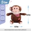 Hopearl Talking Monkey Repeats What You Say Nodding Electric Interactive Animated Toy Speaking Plush Buddy Birthday Festival for Toddlers, 6.5'' view 2