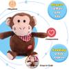 Hopearl Talking Monkey Repeats What You Say Nodding Electric Interactive Animated Toy Speaking Plush Buddy Birthday Festival for Toddlers, 6.5'' view 4