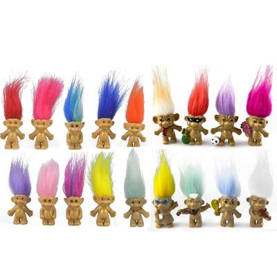 18packs Retro Troll Dolls Set,PVC Vintage Troll Doll Chromatic Adorable for Collections, School Project, Arts and Crafts, Party Favors. (Style2-18packs)