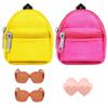 BARWA 5 Pcs Doll Travel Accessories 2 Doll Backpack Bag with Zipper with 2 Sunglasses 1 Telescope for 11.5 inch Dolls view 1