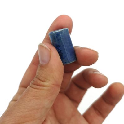 1Pc Large Ceramic Tube Bead for Bracelets  Orange or Blue Macrame & Jewelry Beads Blue