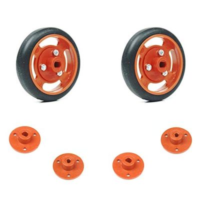 Robotistan - 50x11 mm Orange Color Snap-on Wheel Set - Designed for Robotic Projects