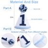 WAOUH Boys 1st birthday hat -navy blue felt, cone-shaped mini crown, photo props view 2