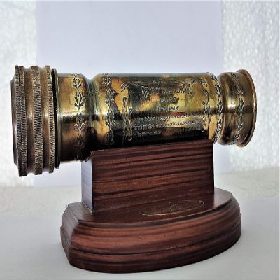Arch Instruments Handmade Brass Working 8 Inches Multicolored Kaleidoscope with Wooden Base Stand, Best Birthday Gift for Children