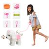 OR OR TU Walking Barking Toy Dog with Remote Control Leash, Plush Puppy Electronic Interactive Toys for Kids, Shake Tail,Pretend Dress Up Realistic Stuffed Animal Dog Age 3 4 5 6+ Years Old Best Gift view 3