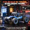 BEZGAR TB141 RC Cars-1:14 Scale Remote Control Car, 2WD High Speed 20 Km/h Electric Toy Off Road RC Car Vehicle Truck Crawler with LED Headlight and Two Rechargeable Batteries for Kids and Adults view 3