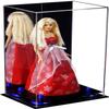 Better Display Cases Acrylic Versatile Display Case- Medium Rectangle Box with Mirror Case, Dark Blue Risers and Black Base 8" x 6" x 14" (V18/A092) view 1