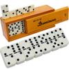 Queensell Dominos Set for Adults  Dominoes - Classic Board Games, Double 6 Dominoes Family Games for Kids and Adults - Double Six Standard Dominos Set 28 Tiles with Wood Case, Juegos de Mesa view 1