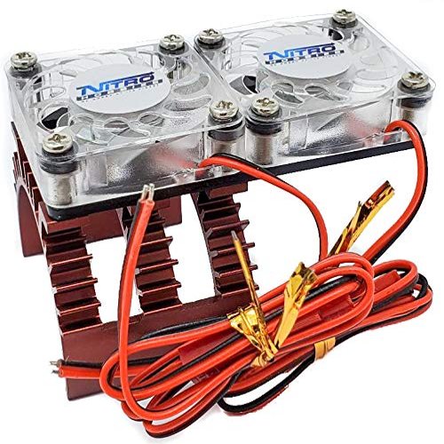 Nitro Hobbies V2 Aluminum 540/550 Motor Heat Sink w/Twin Cooling Fans Brown