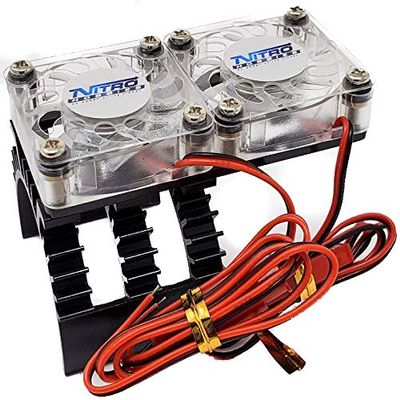 Nitro Hobbies V2 Aluminum 540/550 Motor Heat Sink w/Twin Cooling Fans Black