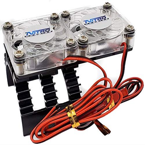 Nitro Hobbies V2 Aluminum 540/550 Motor Heat Sink w/Twin Cooling Fans Black