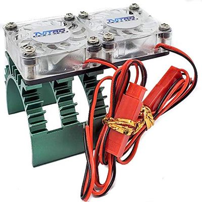 Nitro Hobbies V2 Aluminum 540/550 Motor Heat Sink w/Twin Cooling Fans Green