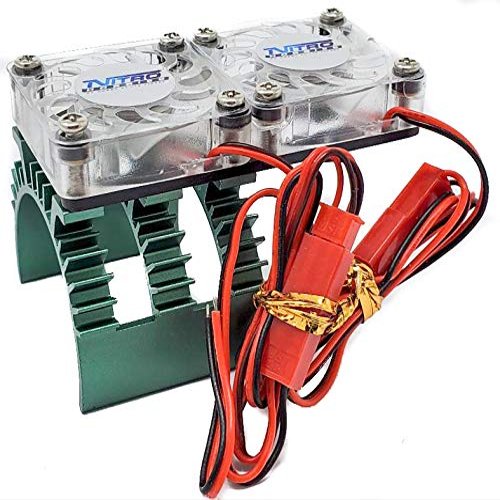 Nitro Hobbies V2 Aluminum 540/550 Motor Heat Sink w/Twin Cooling Fans Green