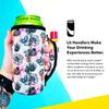 16oz Can Cooler Insulated - Lit Handlers Neoprene Fabric Beverage Cooler Sleeve with Handle & Pocket - Water Resistant Soda & Energy Drink Holder - Machine Washable Beer Can Covers(Tie Dye w/Leopard) view 4