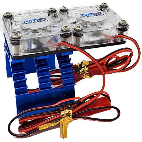 Nitro Hobbies V2 Aluminum 540/550 Motor Heat Sink w/Twin Cooling Fans Blue