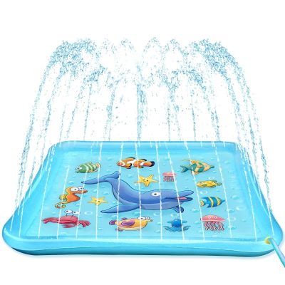 Growsland Splash Pad for Toddlers, Outdoor Sprinkler for Kids, 67" Summer Water Toys Inflatable Wading Baby Pool Fun Gifts for 3 4 5 6 7 8 9 Years Old Boy Girl Backyard Garden Lawn Outdoor Games