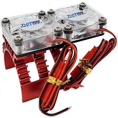 Nitro Hobbies V2 Aluminum 540/550 Motor Heat Sink w/Twin Cooling Fans Red