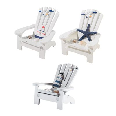 4Pcs Miniature Chair Mini Wooden Beach Chair Nautical Dollhouse Furniture Accessories Micro Landscape for Photo Props Doll House Decor